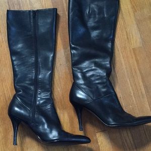 Nine West stilettos 9 black leather boots